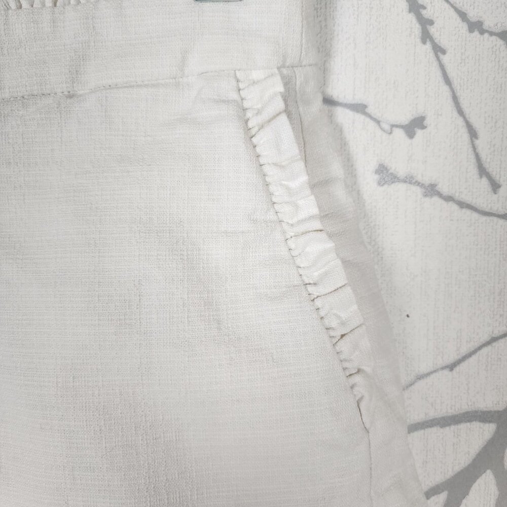 J. Crew White Cotton Stretch High Rise Ruffle Shorts - Picture 2 of 6